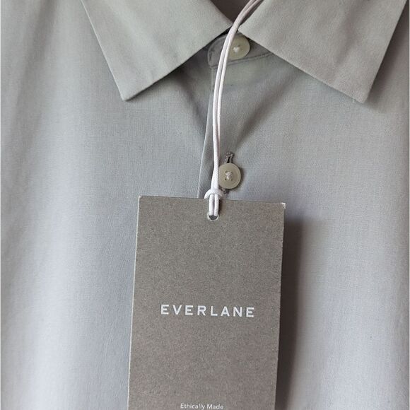 NWT Everlane Men's Poplin‎ Slim Fit Button Down Dress Shirt in Gray sz S - Picture 6 of 7